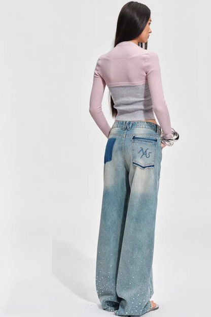 Color-Blocked Wool Knit Sweater