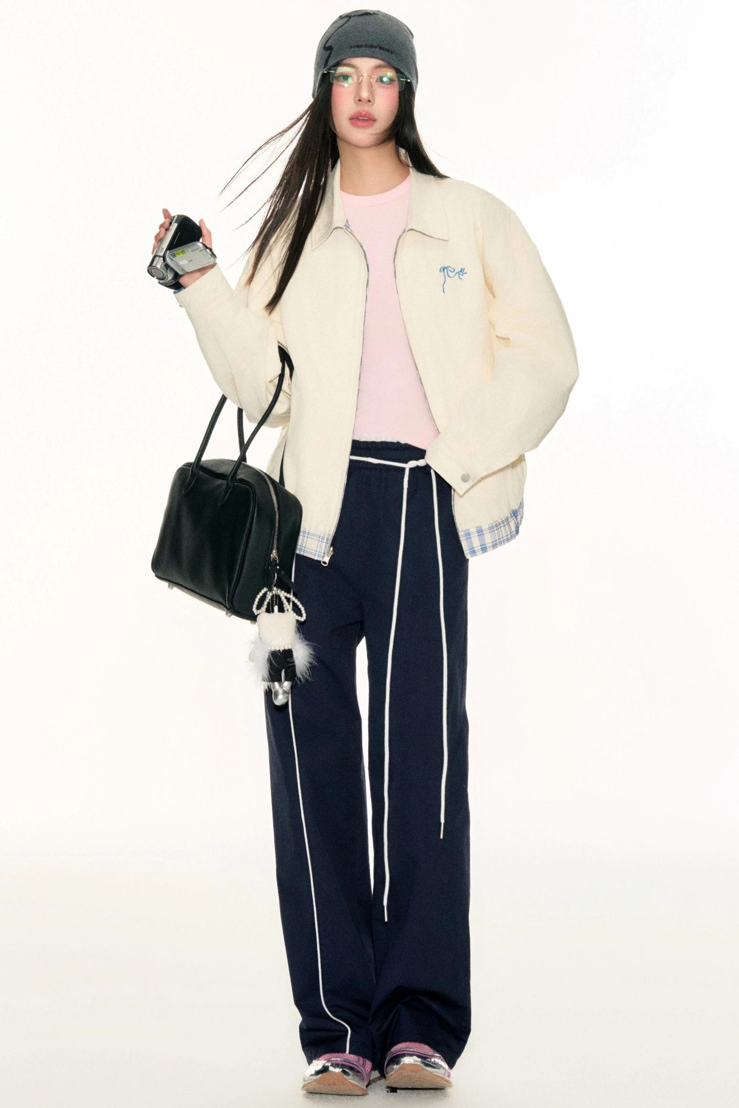 Lace Waist Wide-Leg Pants