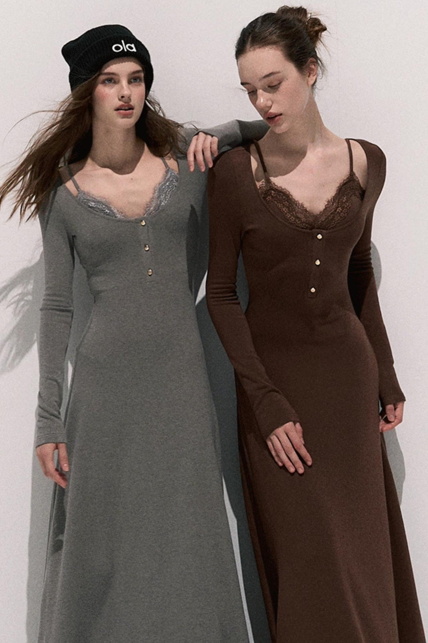 Basic Lace Knit Waist Dress