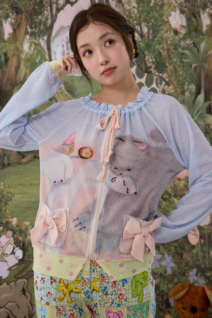 Illustration Mesh Sun Protection Top