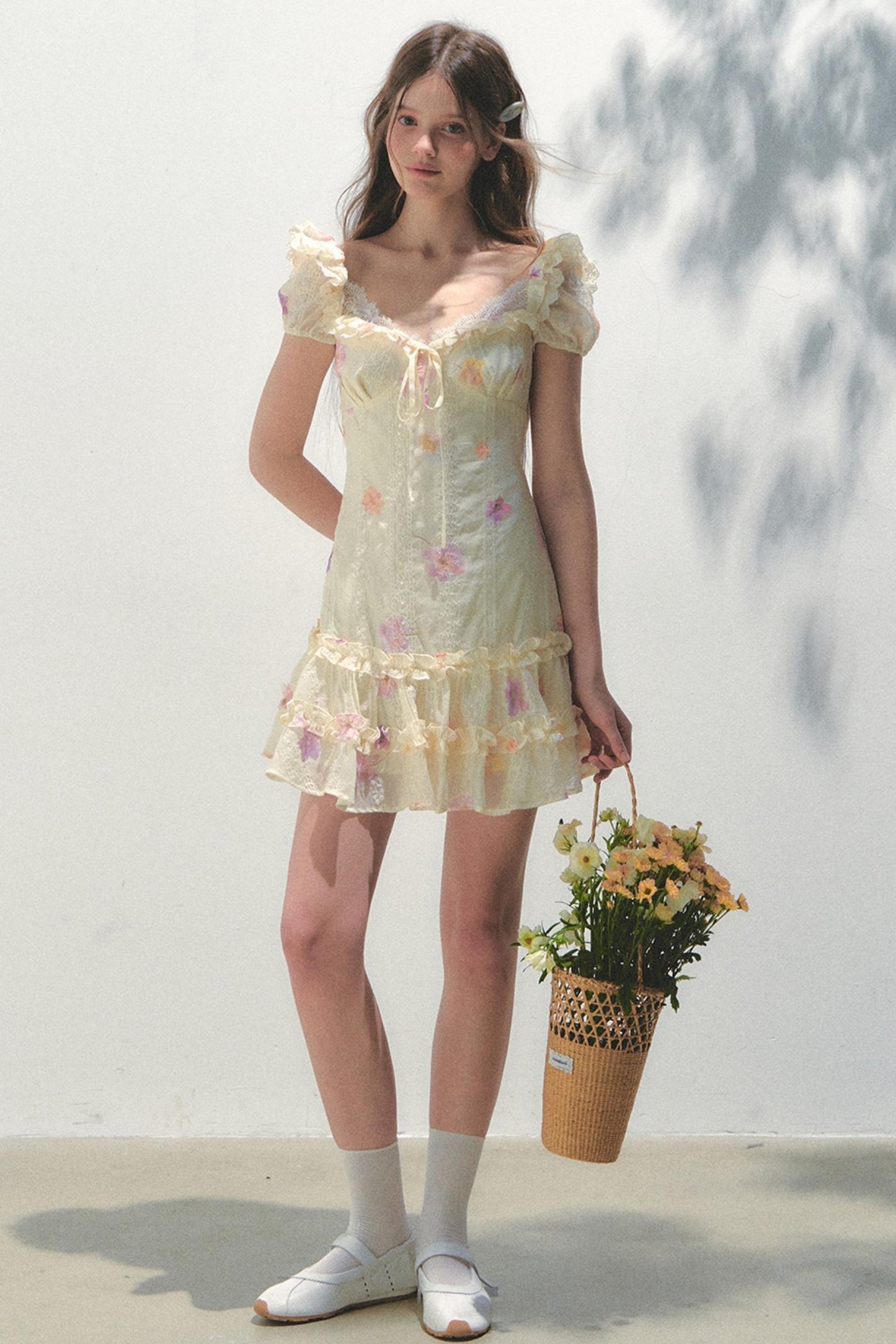 French Embroidered Sleeve Dress