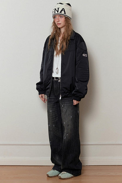 American Retro Distressed Wide-Leg Pants