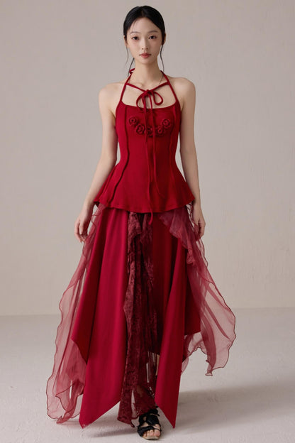 Pink Floral Knit Camisole