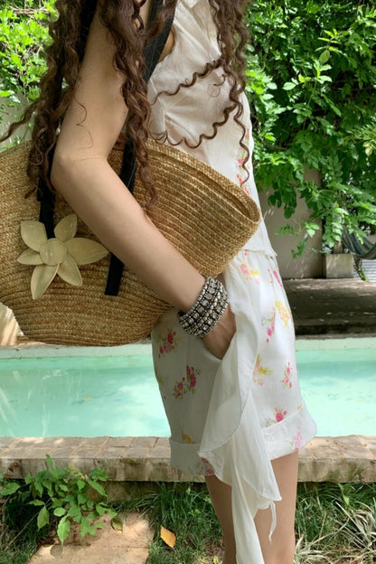 Elegant Floral Shirt And Skirt Set-Up