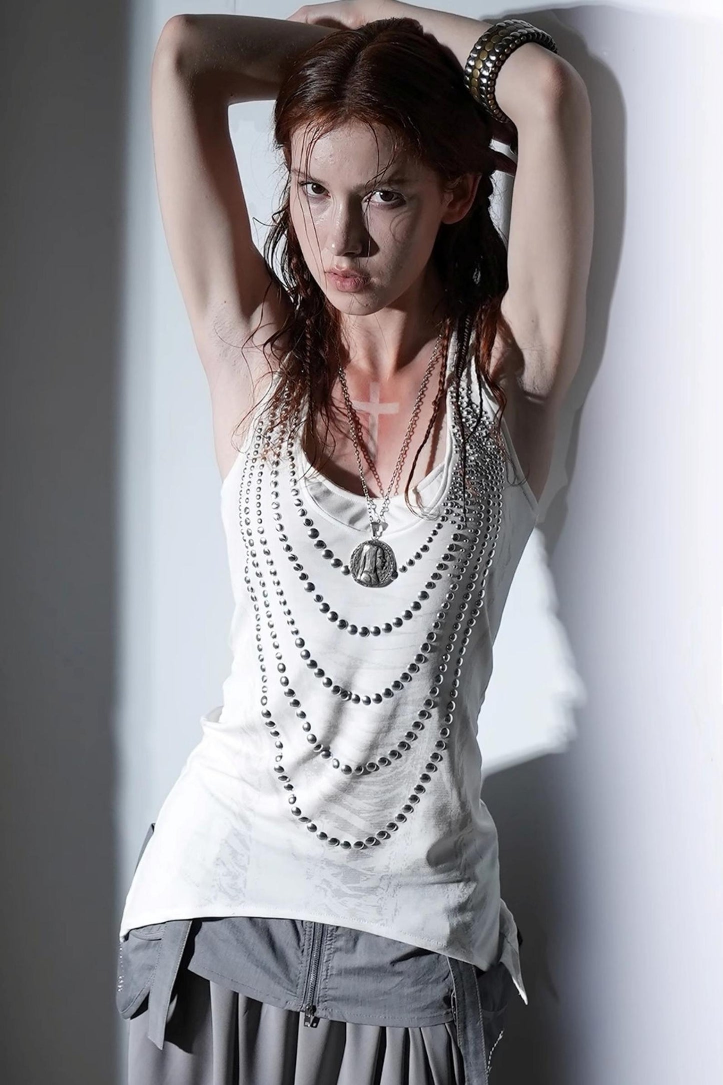 Rhinestone Long Tank Top