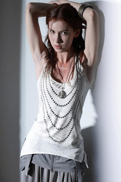 Rhinestone Long Tank Top