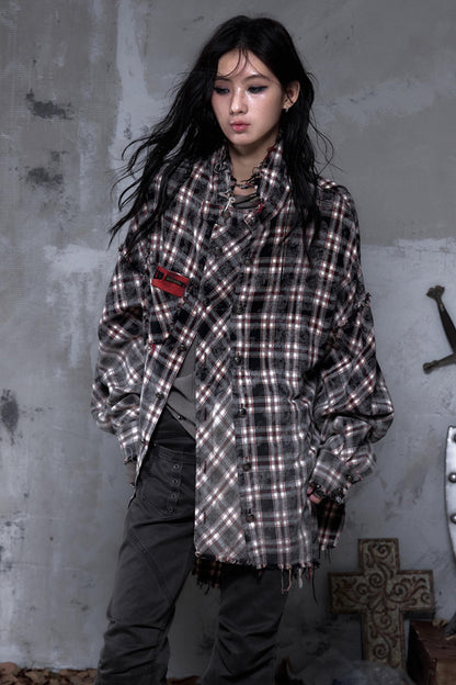 Gray Plaid Punk Shirt