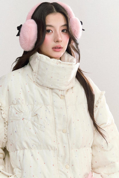 Polka Dot Cotton Puffer Jacket