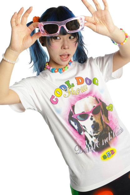 Cute Cat & Dog Print Slim Shoulder T-Shirt