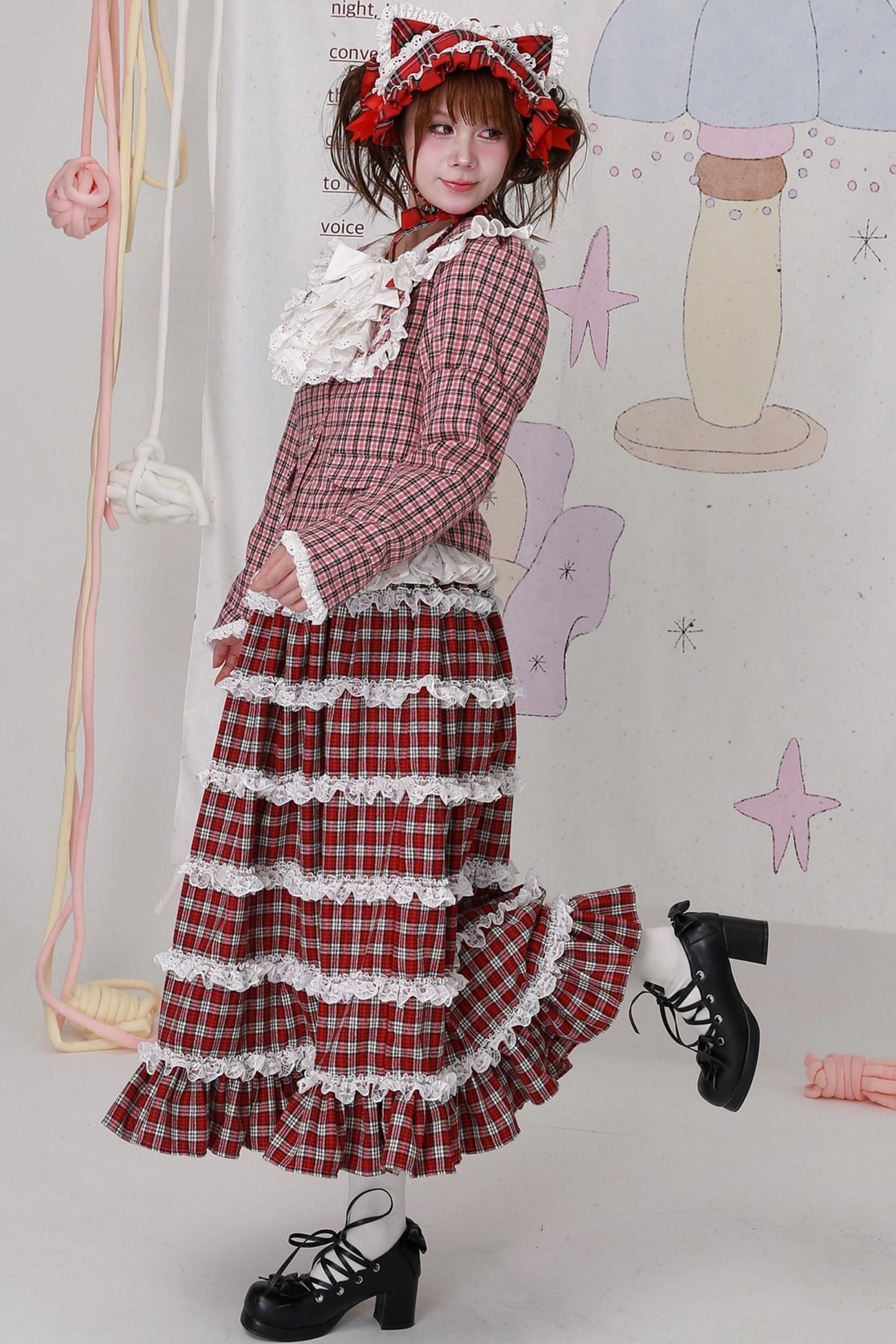 Red Plaid Lolita Skirt