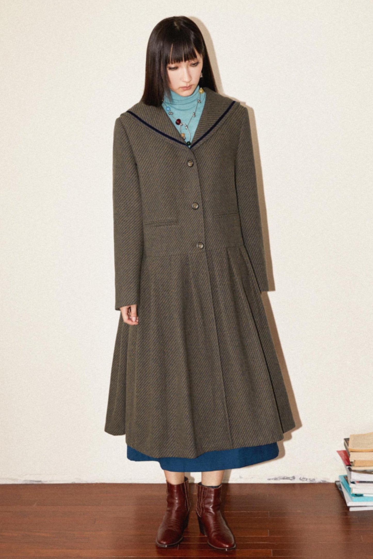 Retro Loose Fit Wool Dress