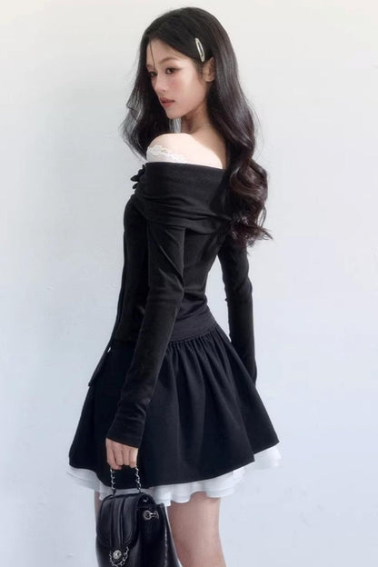 Nocturne Lace Off-Shoulder Top