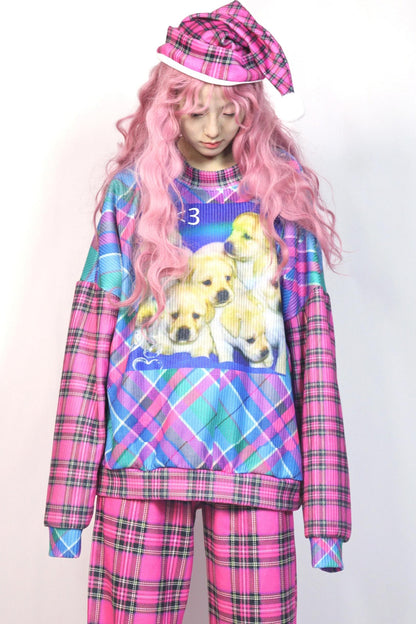 Pink Patchwork Sweatshirt