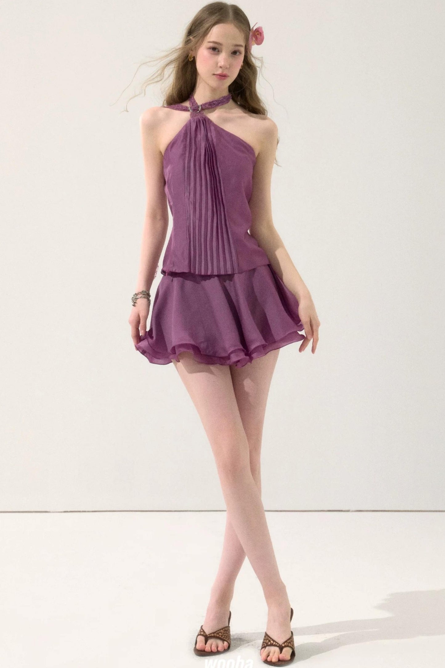 Chiffon Ruffle Skirt Set