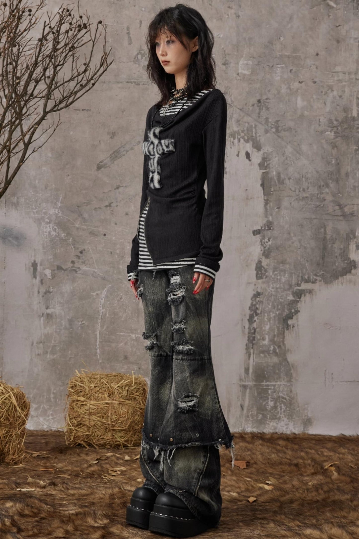 Vintage Punk Bootcut Jeans