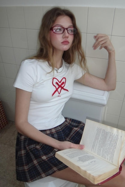 Vintage Plaid Ruffle A-Line Skirt