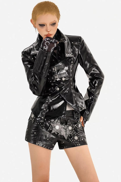 Black Studded Leather Jacket