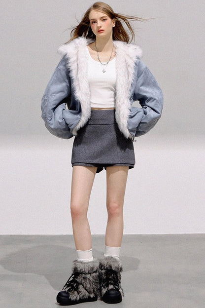 High-End Wool Tweed Skirt