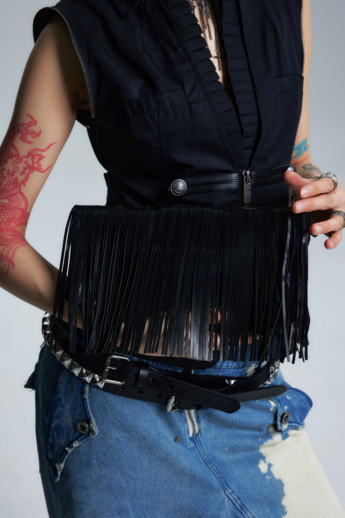 Union Jack Leather Clutch