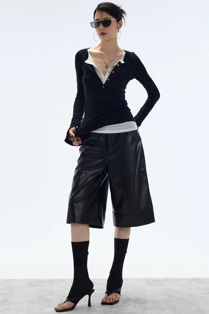 Autumn Leather Shorts