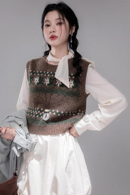 Contrasting Diamond Plaid Vest