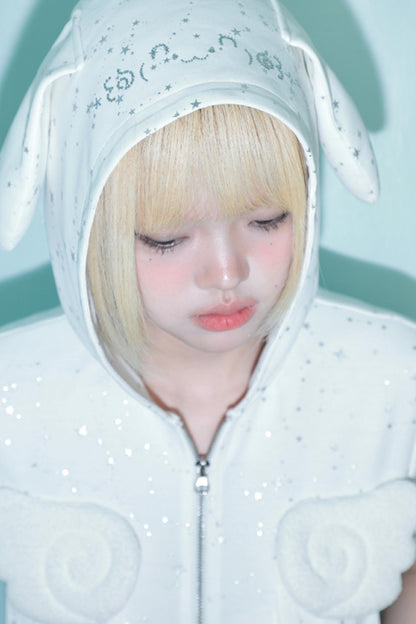 Silver Angel Wing Hoodie Top