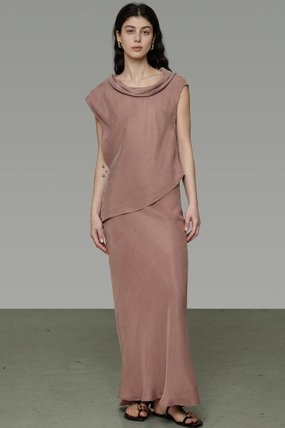 Chic Draped Bustier Skirt