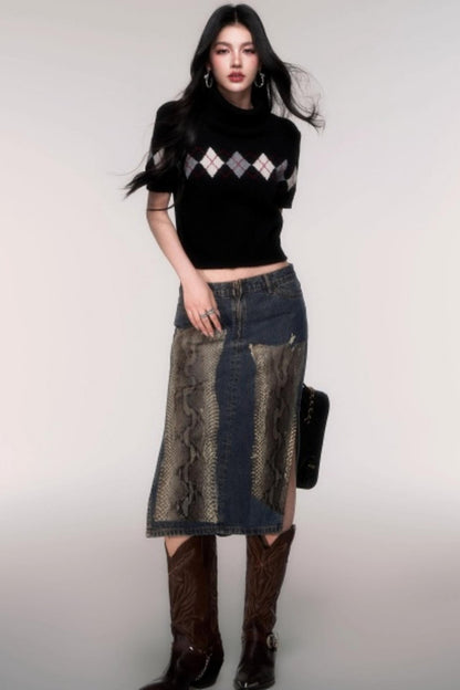 High Neck Short Sleeve Sweater