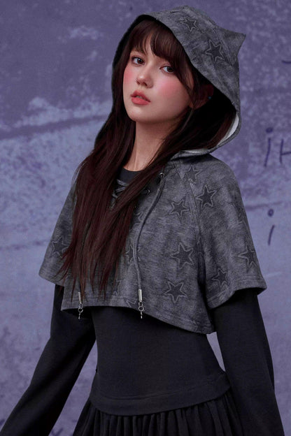 Gray Star Cat Ear Dress Set