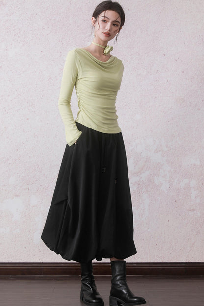 Vintage Black High-Waist Skirt