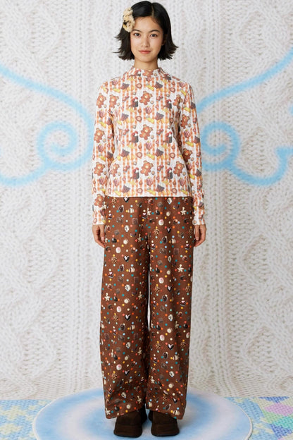Candy Print Corduroy Pants