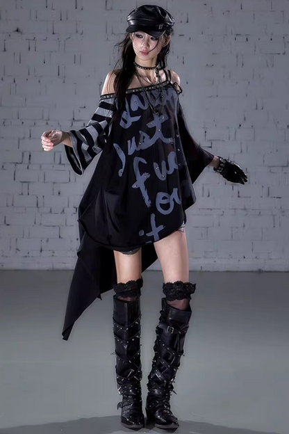 Asymmetrische Schleifen-Cape-Bluse