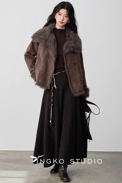 Warm Brown Braided Skirt