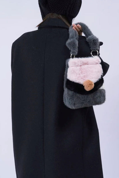 Wild Furry Color-Block Bag
