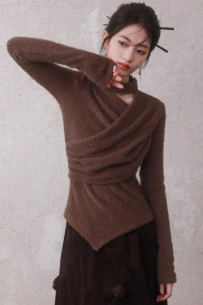 Maillard Halterneck Knit Sweater