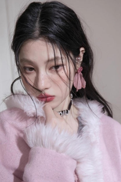 Muse Lover Snow Cherry Wool Coat