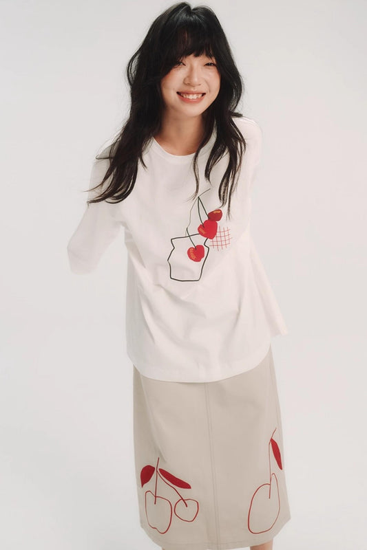 Cherry Print Graphic T-Shirt