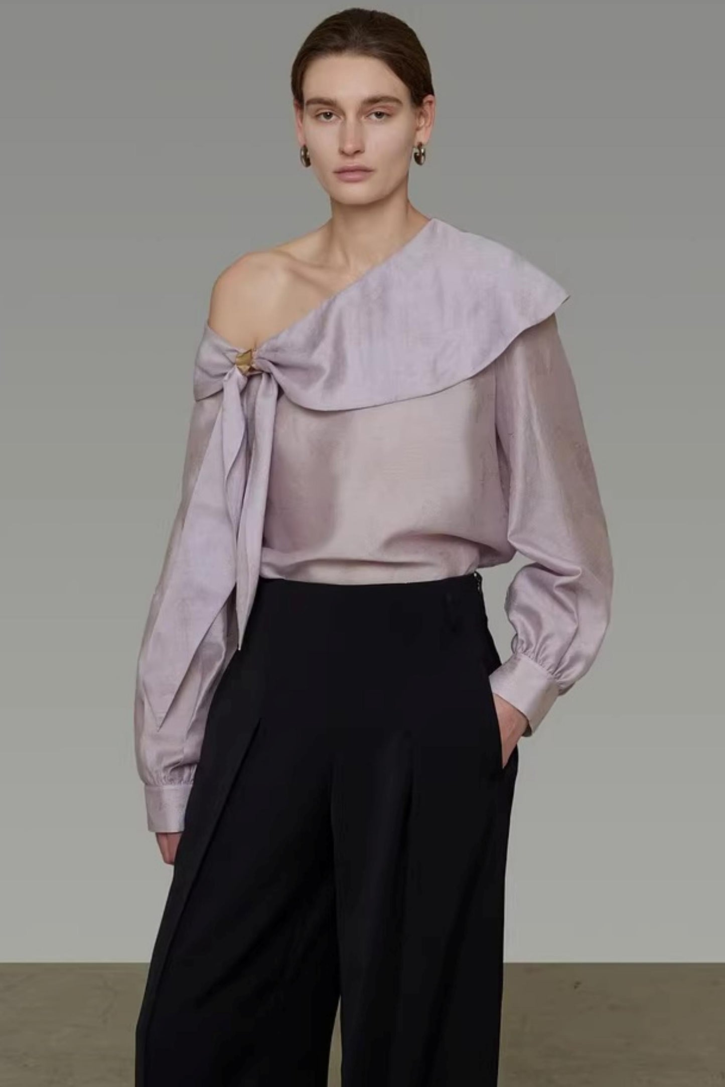 Asymmetrical Off-Shoulder Shirt