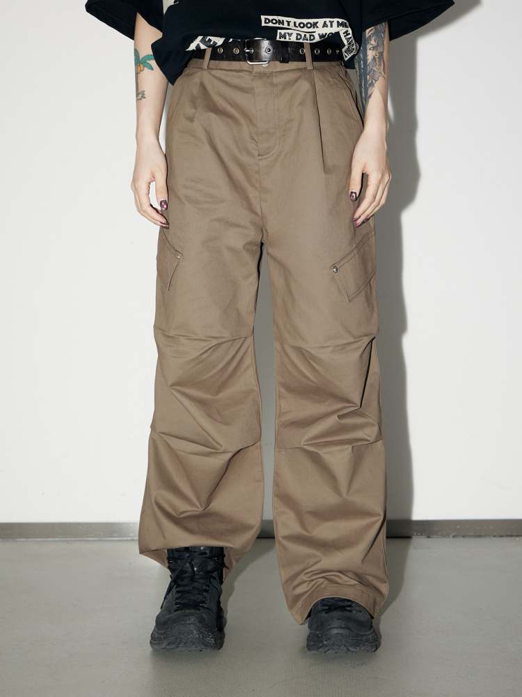 3D Multi Pocket Wide Cargo Pants