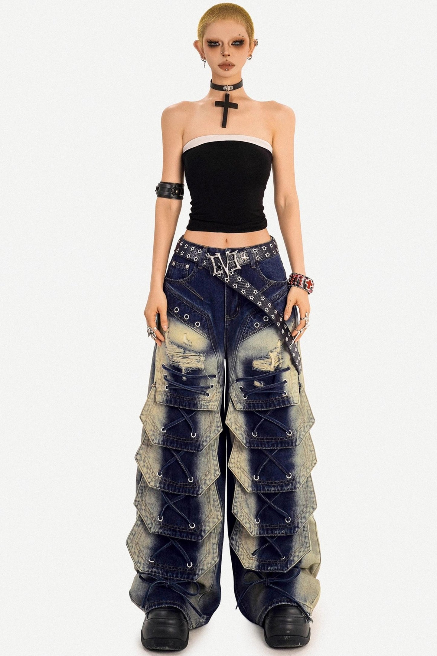 Vintage Washed Denim Pants