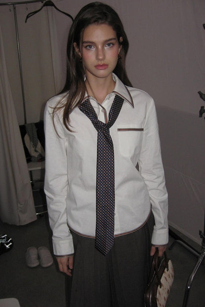 Retro Ribbon Long Sleeve Shirt