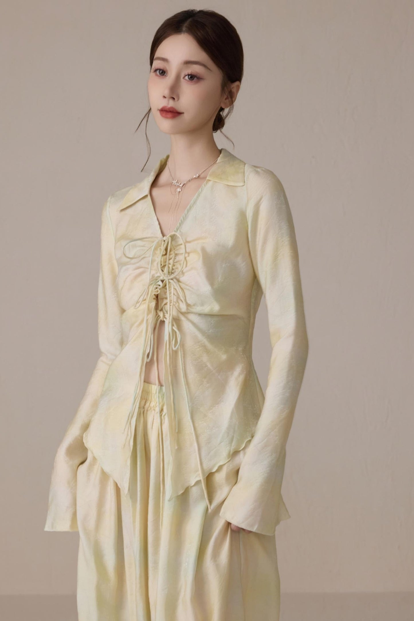 Romantic Silk Tie Cardigan