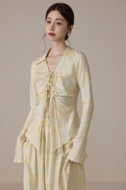 Romantic Silk Tie Cardigan