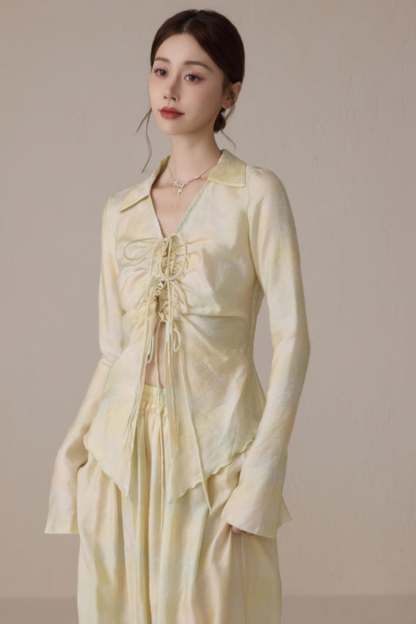 Romantic Silk Tie Cardigan