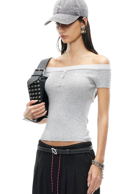 Versailles Wool Off-Shoulder Top