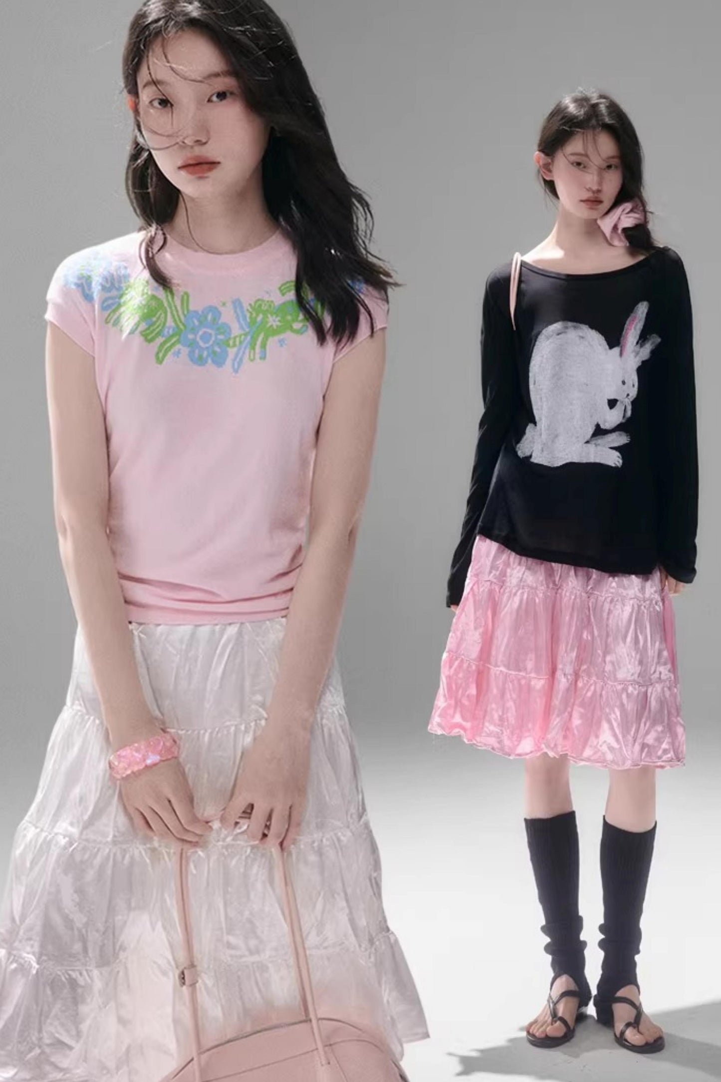 Sparkling Pearlescent Satin Skirt