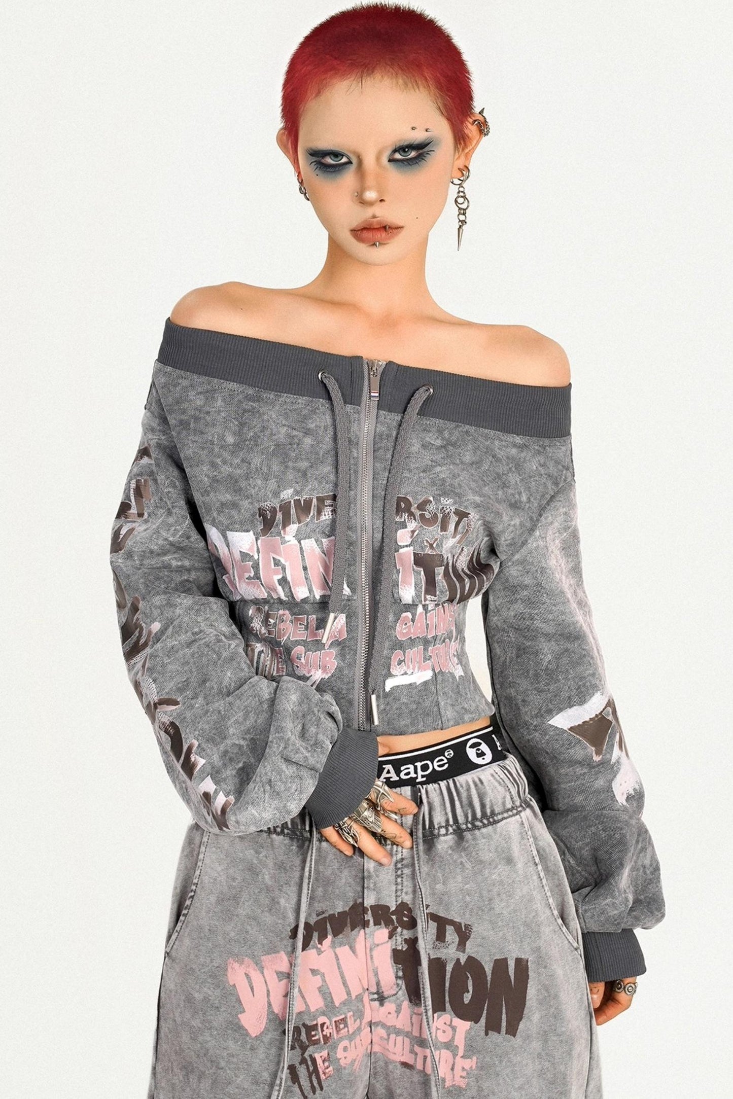 Cool Retro Punk Girl Sweatshirt