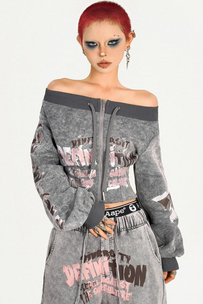 Cool Retro Punk Girl Sweatshirt