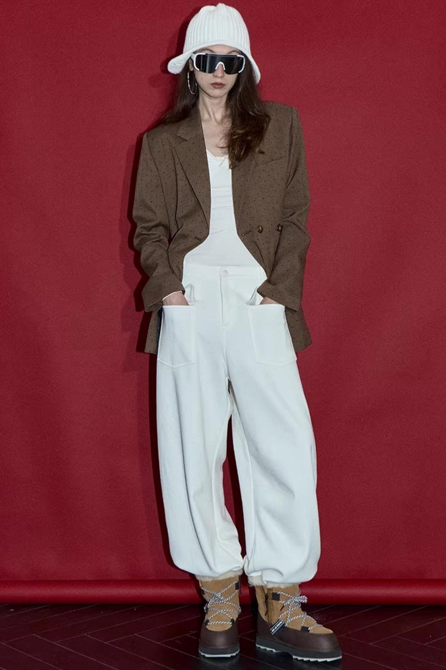 Warm Fleece Wide-Leg Pants