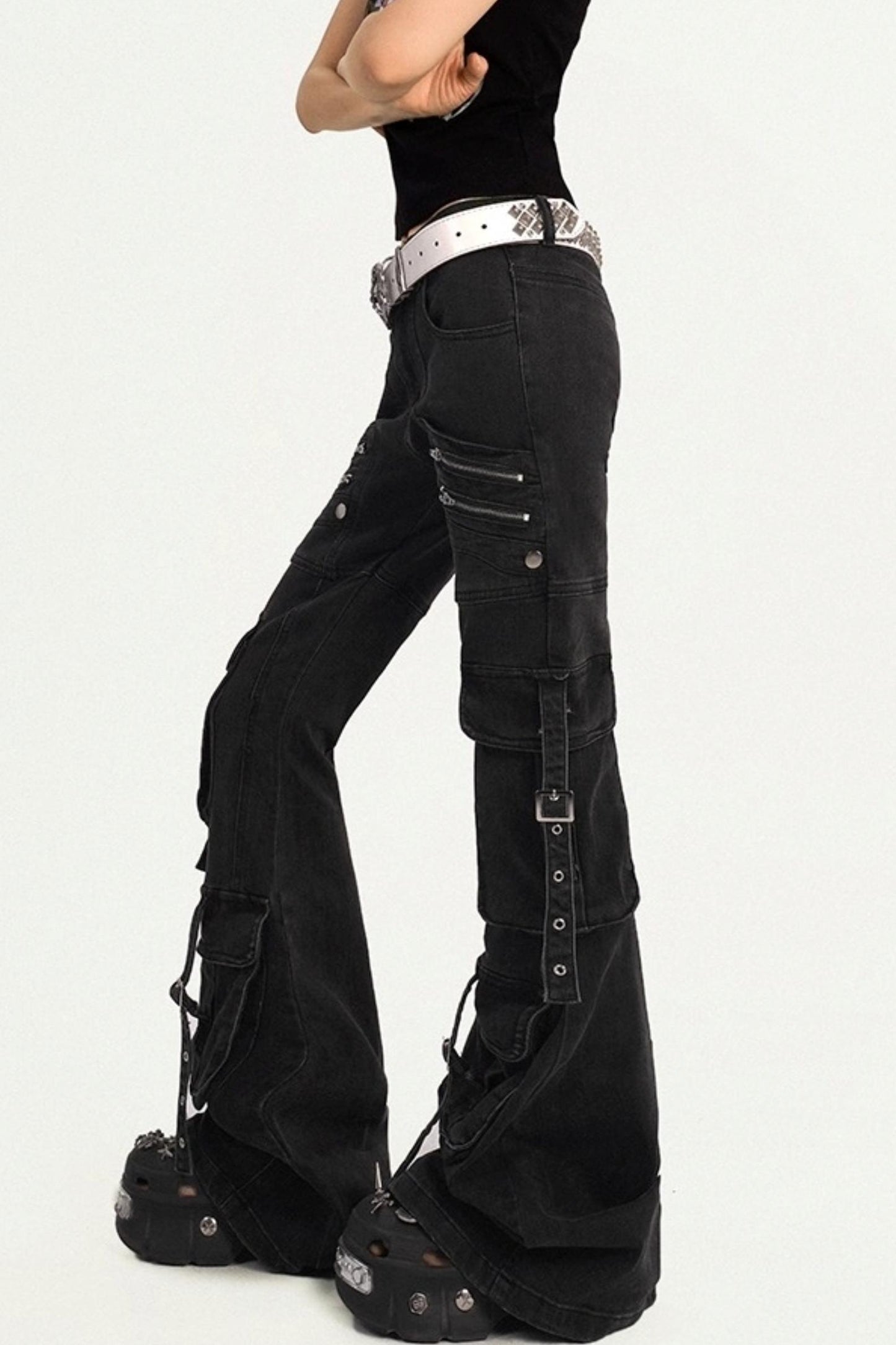 쿨 레트로 카고 부츠컷 청바지